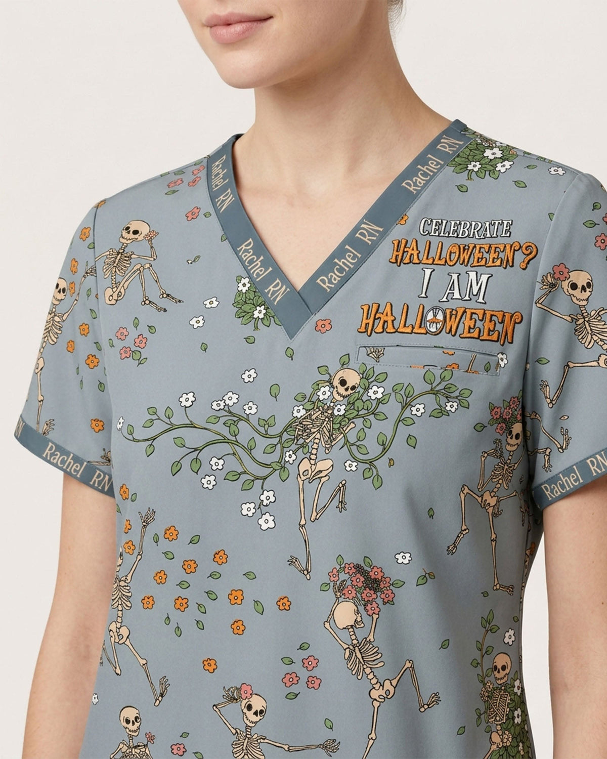Personalized Name And Specialty I Am Halloween Radiologis Rad Tech Funny Halloween Gift For Nurse Top - Scrubloop