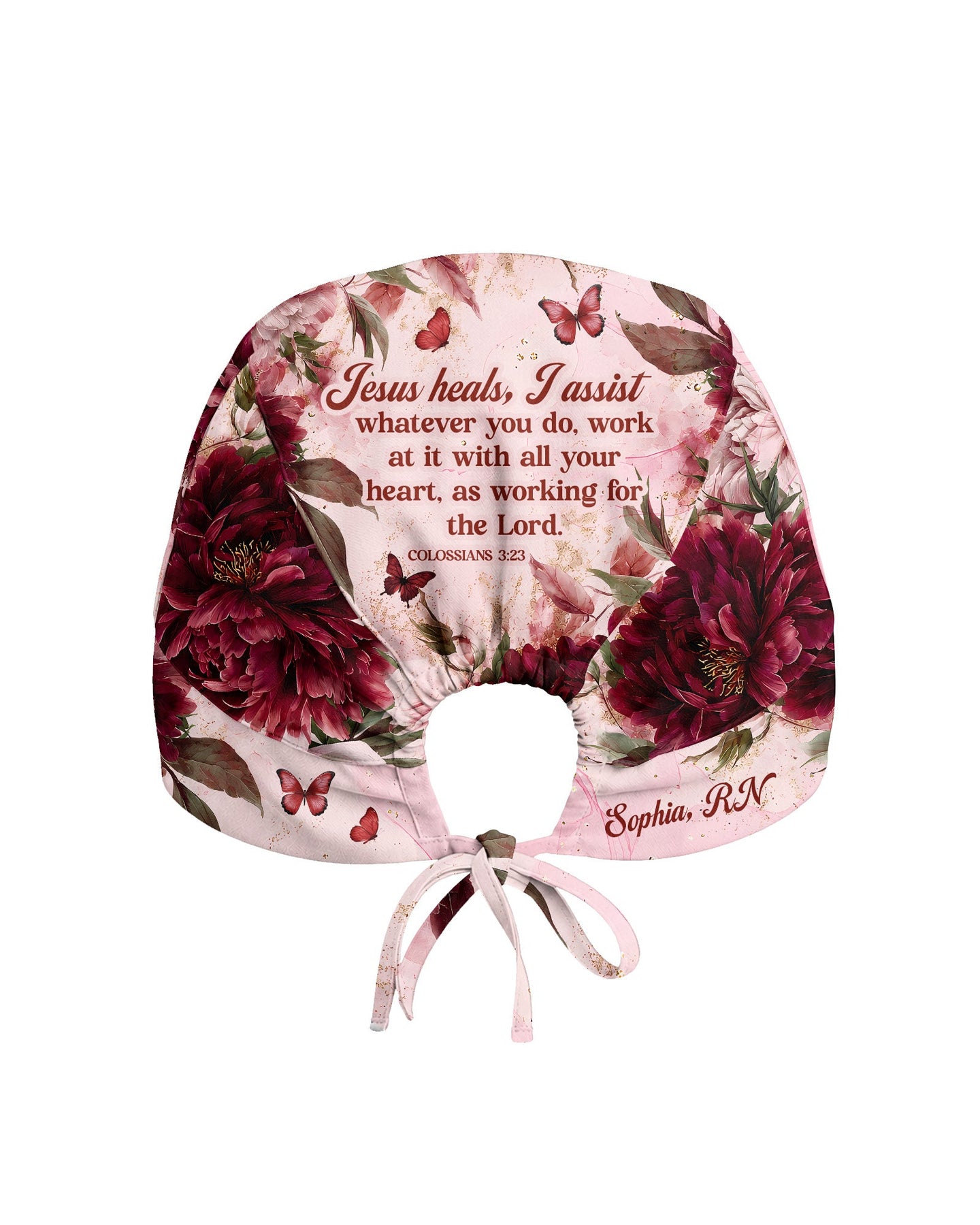 Personalized Name And Specialty Jesus Heals I Assist Christian Nurse Cap - Scrubloop