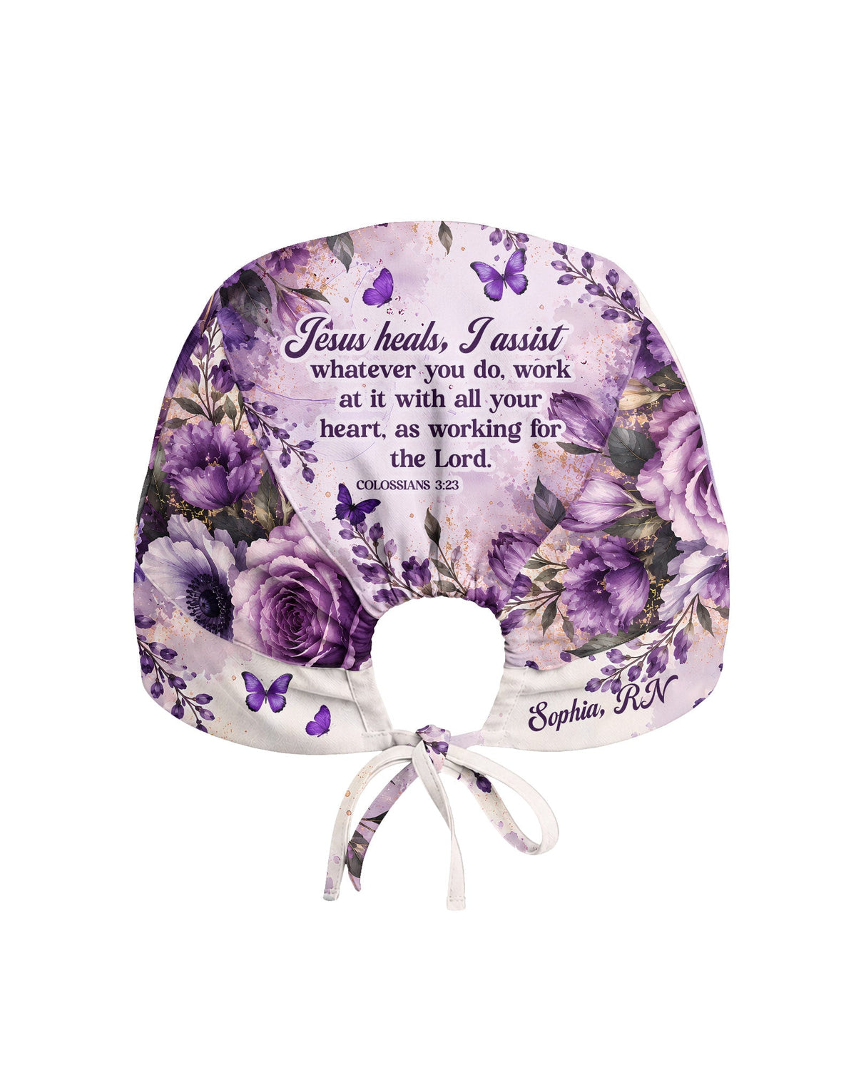 Personalized Name And Specialty Jesus Heals I Assist Christian Nurse Cap - Scrubloop