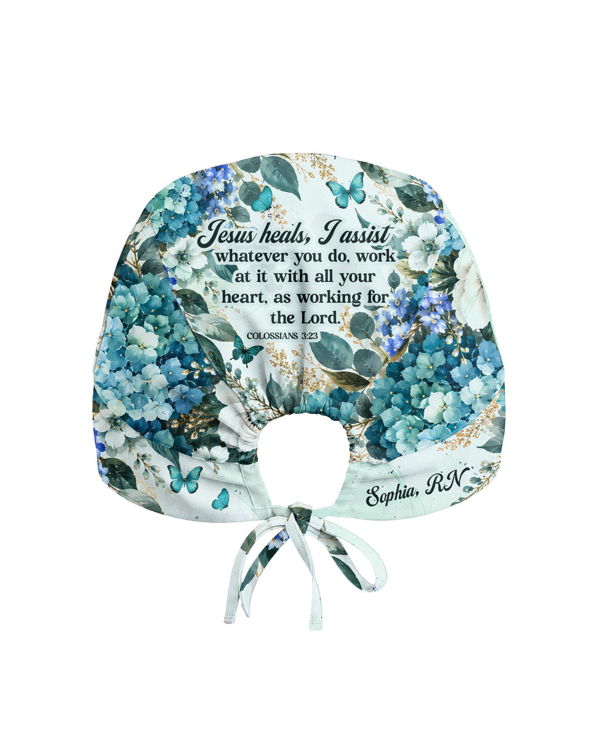 Personalized Name And Specialty Jesus Heals I Assist Christian Nurse Cap - Scrubloop