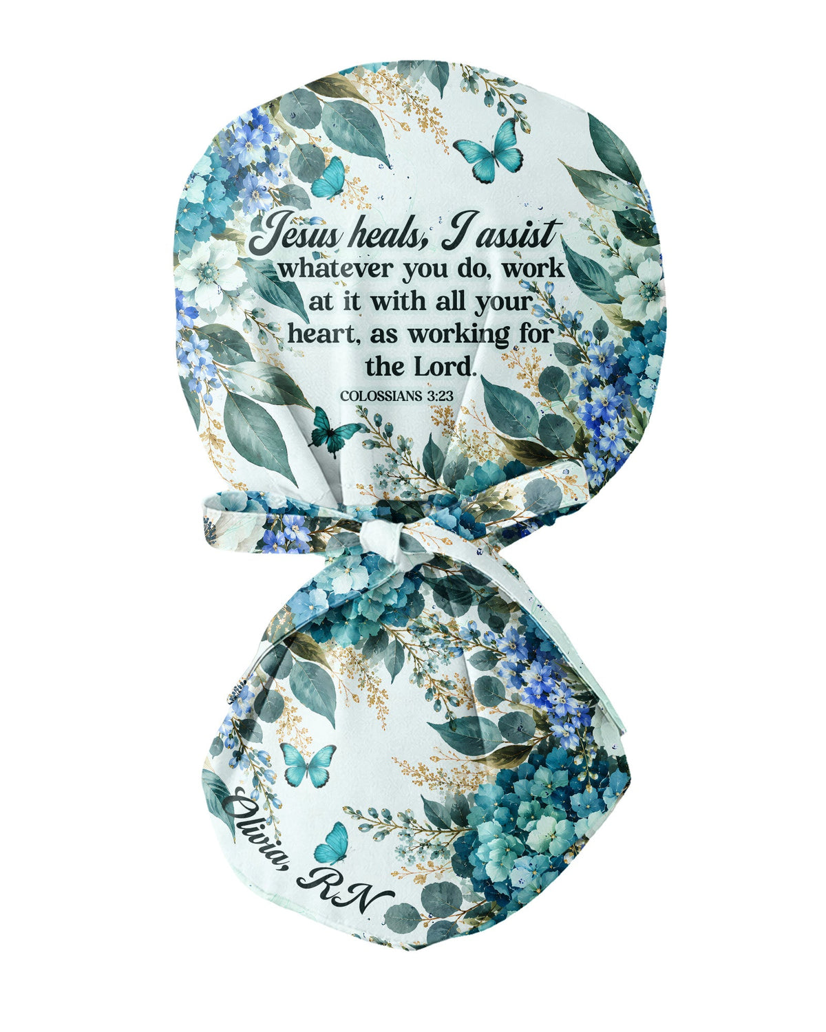 Personalized Name And Specialty Jesus Heals I Assist Christian Nurse Cap - Scrubloop