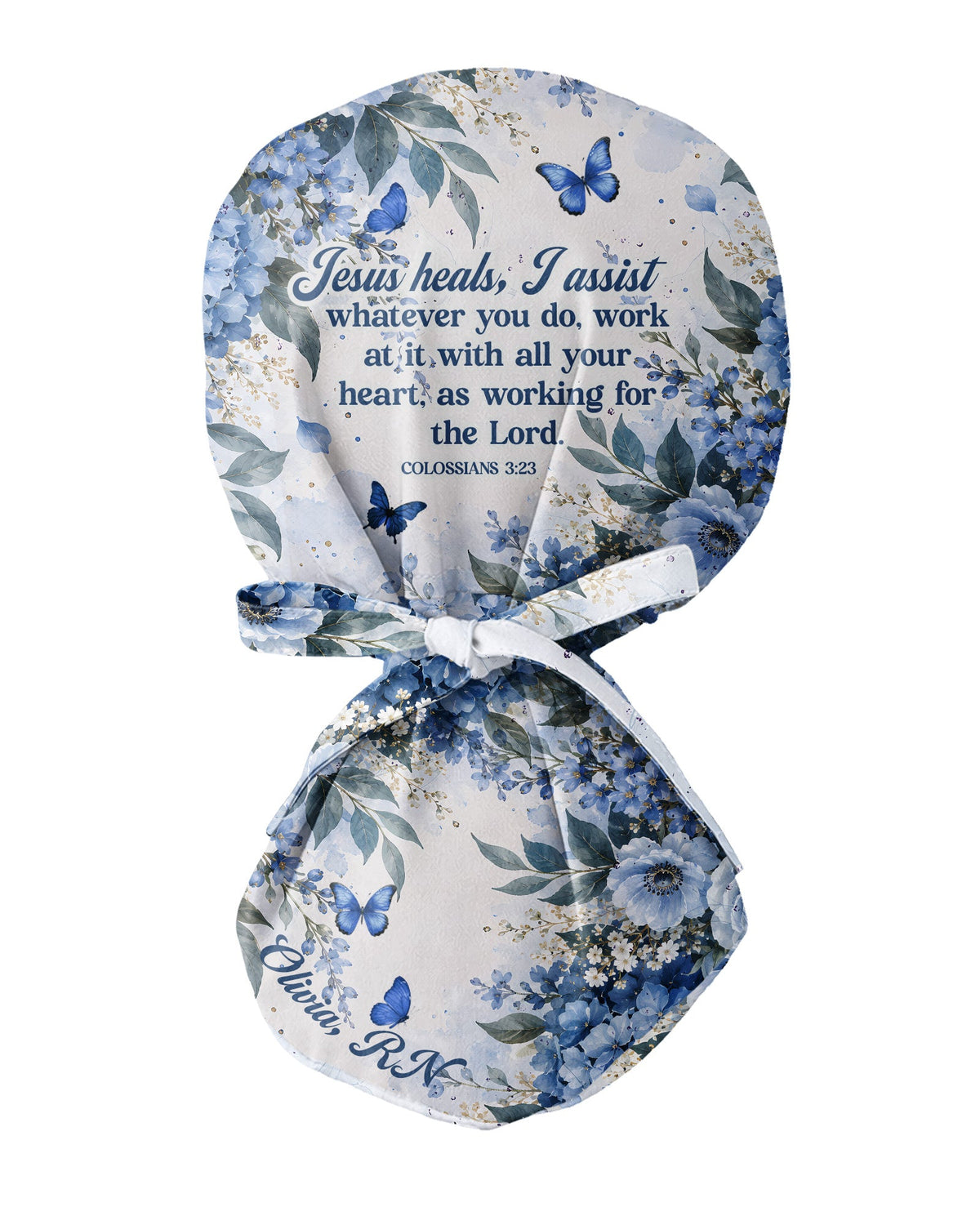 Personalized Name And Specialty Jesus Heals I Assist Christian Nurse Cap - Scrubloop