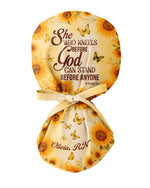 Personalized Name And Specialty She Who Kneels Before God Christian Nurse Cap - Scrubloop