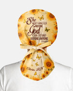 Personalized Name And Specialty She Who Kneels Before God Christian Nurse Cap - Scrubloop