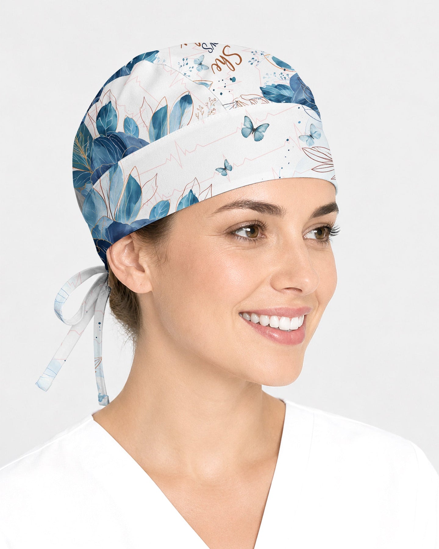 Personalized Name And Specialty She Works Willingly With Her Hands Christian Nurse Cap - Scrubloop