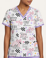 Personalized Name And Specialty Stronger Than The Storm Rainbow Stethoscope Bow Pattern Gift For Nurse Top - Scrubloop