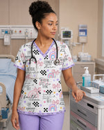 Personalized Name And Specialty Stronger Than The Storm Rainbow Stethoscope Bow Pattern Gift For Nurse Top - Scrubloop