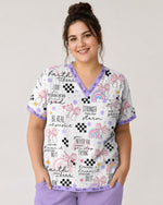 Personalized Name And Specialty Stronger Than The Storm Rainbow Stethoscope Bow Pattern Gift For Nurse Top - Scrubloop