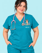 Personalized Name And Specialty The World Is A Better Place With You In It Hidden Message Rainbow Flower Decor Gift For Nurse Top - Scrubloop