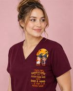 Personalized Name And Specialty We're Not Sugar & Spice And Everything Nice Halloween Gift For Nurse Bestie Colleague Top - Scrubloop