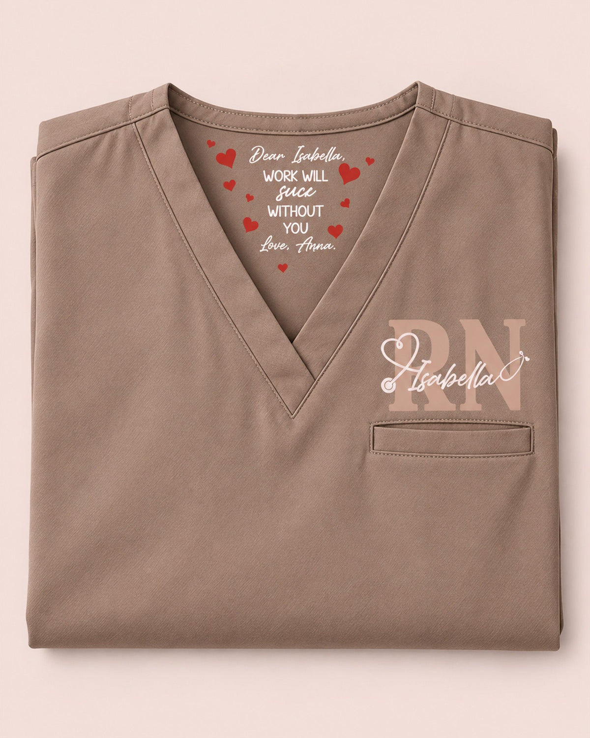 Personalized Name And Specialty Work Will Succ Without You Funny Hidden Message Gift For Nurse Coworker Top - Scrubloop