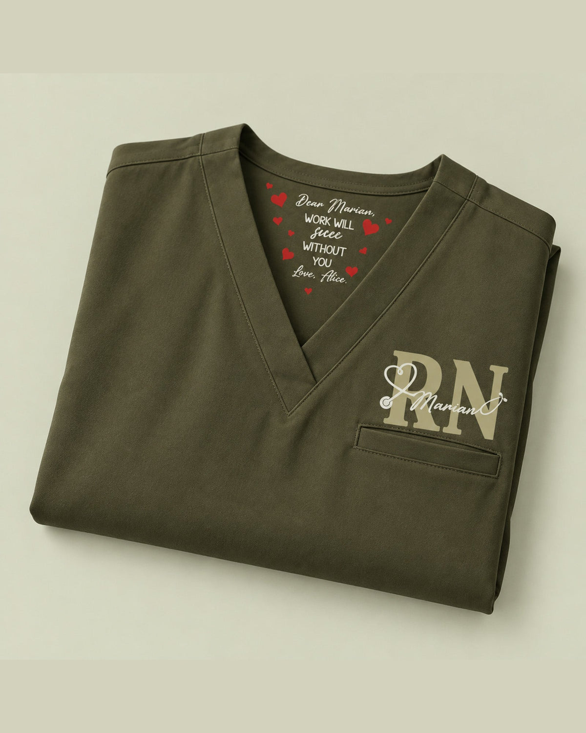 Personalized Name And Specialty Work Will Succ Without You Funny Hidden Message Gift For Nurse Coworker Top - Scrubloop