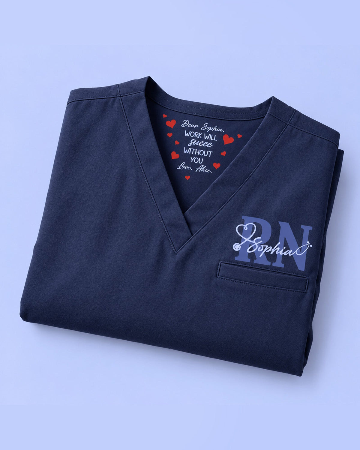 Personalized Name And Specialty Work Will Succ Without You Funny Hidden Message Gift For Nurse Coworker Top - Scrubloop