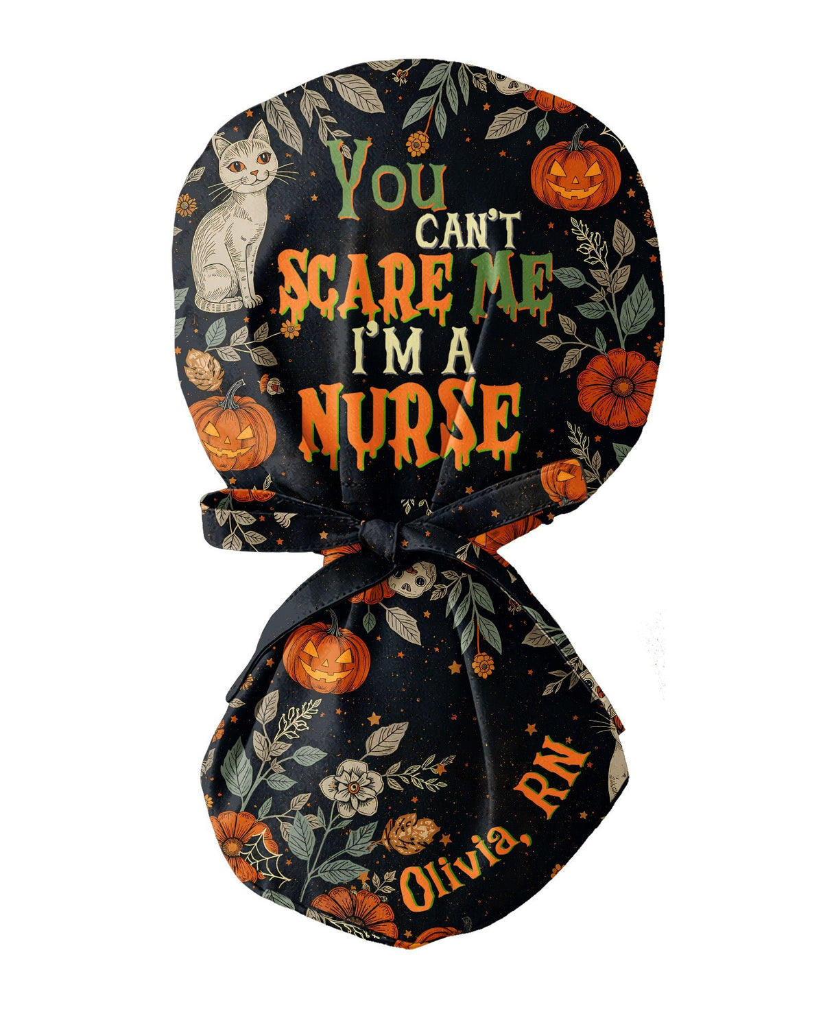 Personalized Name And Specialty You Can't Scare Me I'm A Nurse Funny Halloween Gift For Nurse Cap - Scrubloop