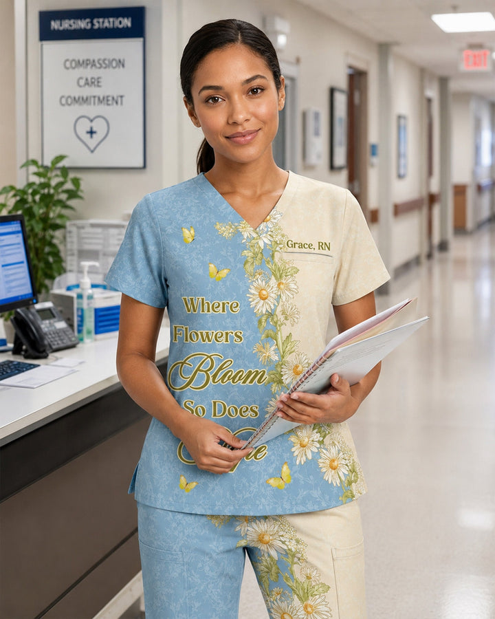 Personalized Name And Year Nurse Inspiration Where Flowers Bloom So Does Hope Set