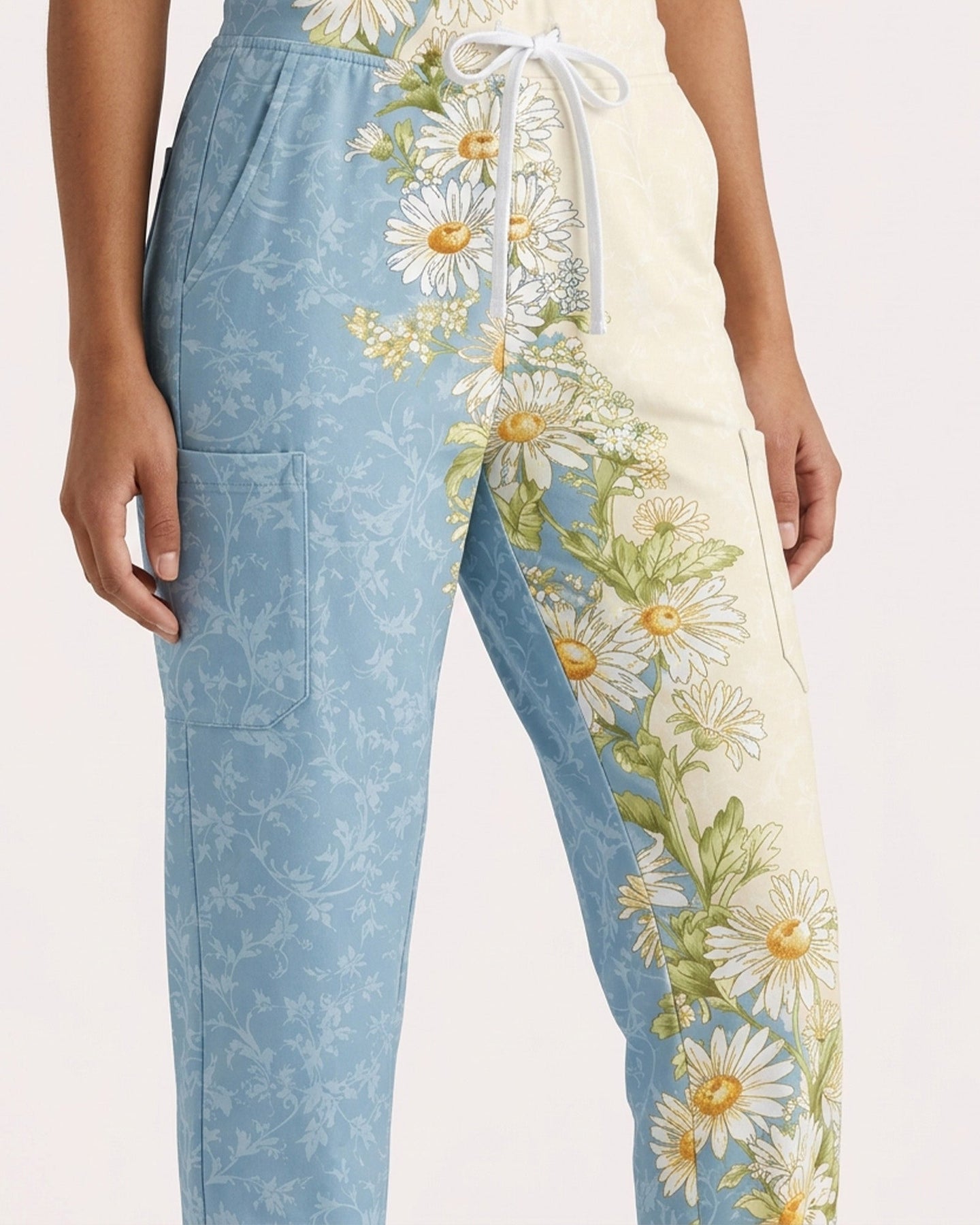Personalized Name And Year Nurse Inspiration Where Flowers Bloom So Does Hope Women's One-Pocket V-neck Scrub Set - Scrubloop