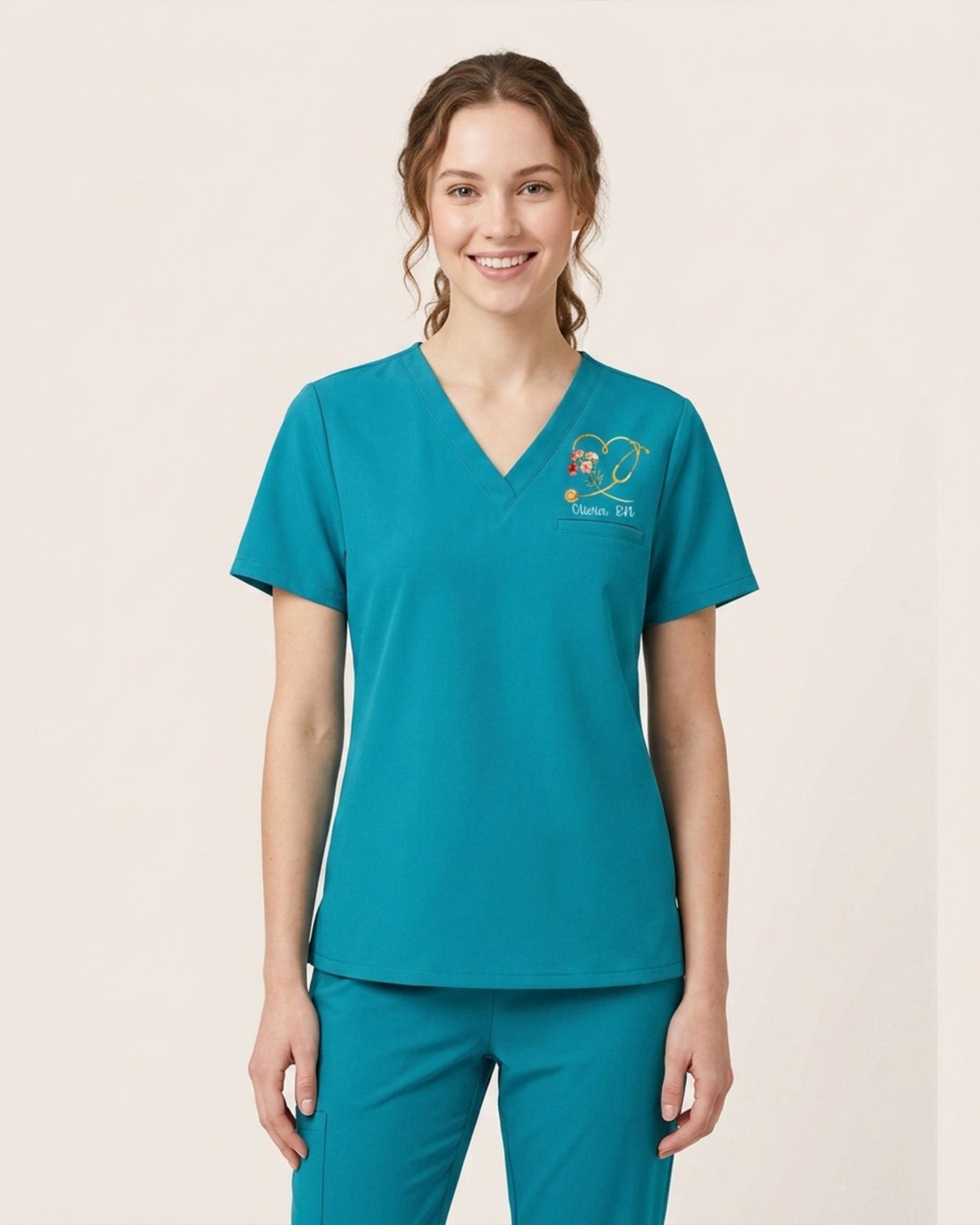 Personalized Name, Birth Month Flower And Specialty You Make Things Better Stethoscope Heart Gift For Nurse Colleague Top - Scrubloop