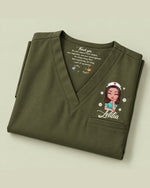 Personalized Name, Character And Birth Month Flower Thank You For Being A Part Of My Journey Hidden Message Gift For Nurse Coworker Top - Scrubloop