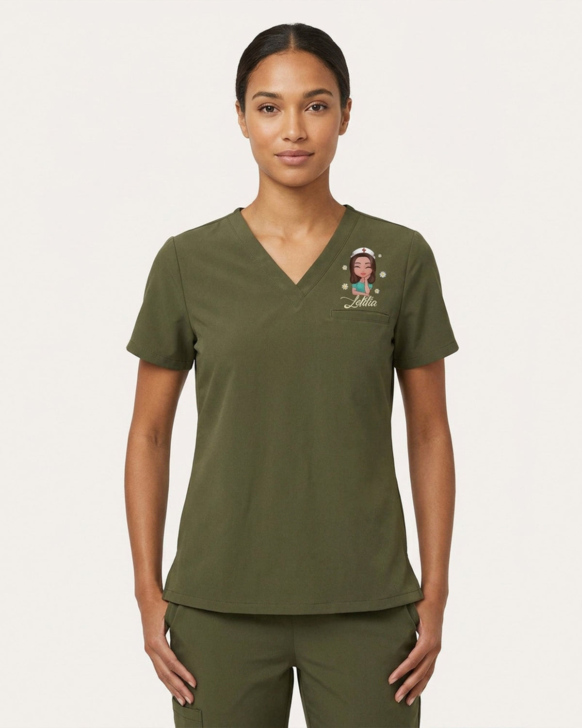 Personalized Name, Character And Birth Month Flower Thank You For Being A Part Of My Journey Hidden Message Gift For Nurse Coworker Top - Scrubloop