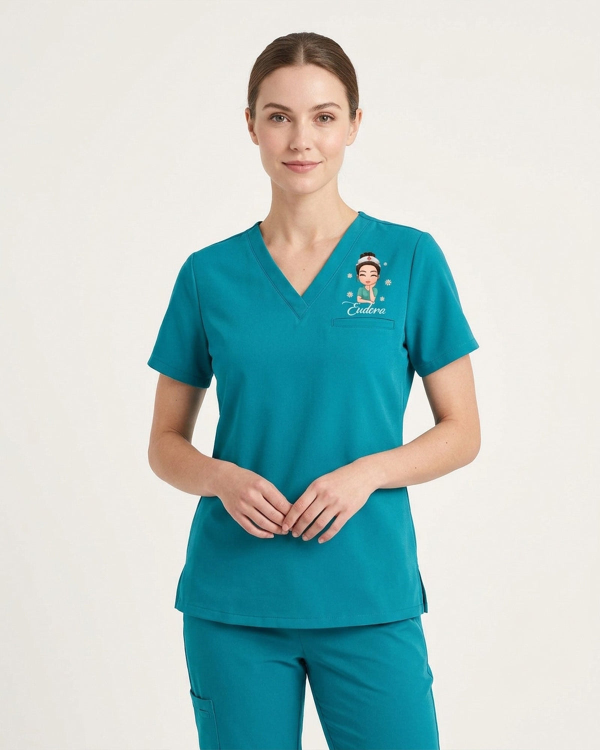 Personalized Name, Character And Birth Month Flower Thank You For Being A Part Of My Journey Hidden Message Gift For Nurse Coworker Top - Scrubloop