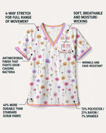 Personalized Name God Has A Plan For You Flower Pattern Christian Gift For Nurse Top - Scrubloop