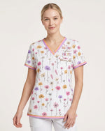 Personalized Name God Has A Plan For You Flower Pattern Christian Gift For Nurse Top - Scrubloop