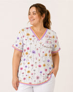 Personalized Name God Has A Plan For You Flower Pattern Christian Gift For Nurse Top - Scrubloop