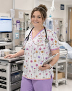 Personalized Name God Has A Plan For You Flower Pattern Christian Gift For Nurse Top - Scrubloop