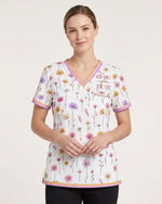 Personalized Name God Has A Plan For You Flower Pattern Christian Gift For Nurse Top - Scrubloop