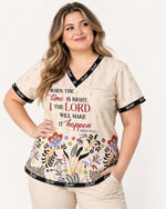 Personalized Name I The Lord Will Make It Happen Christian Gift For Nurse Top - Scrubloop