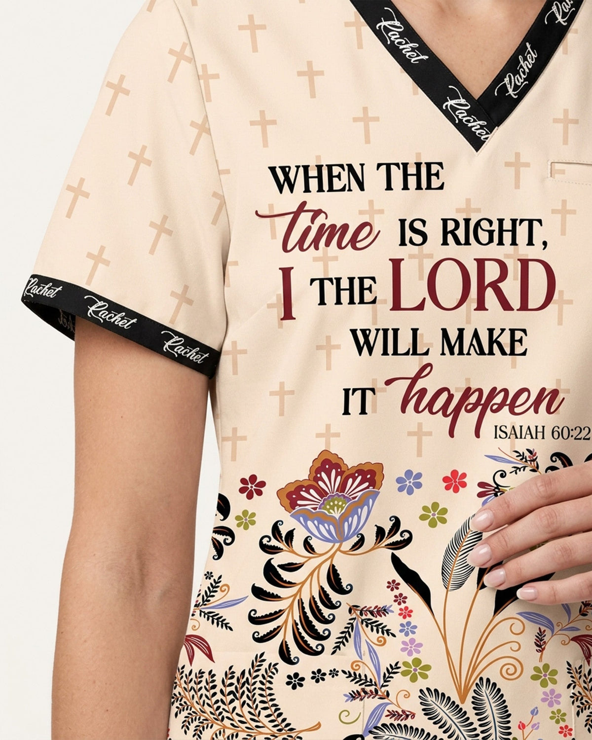 Personalized Name I The Lord Will Make It Happen Christian Gift For Nurse Top - Scrubloop