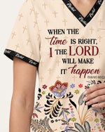 Personalized Name I The Lord Will Make It Happen Christian Gift For Nurse Top - Scrubloop