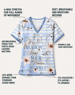 Personalized Name If Creation Sings Your Praises, So Will I Christian Gift For Nurse Top - Scrubloop