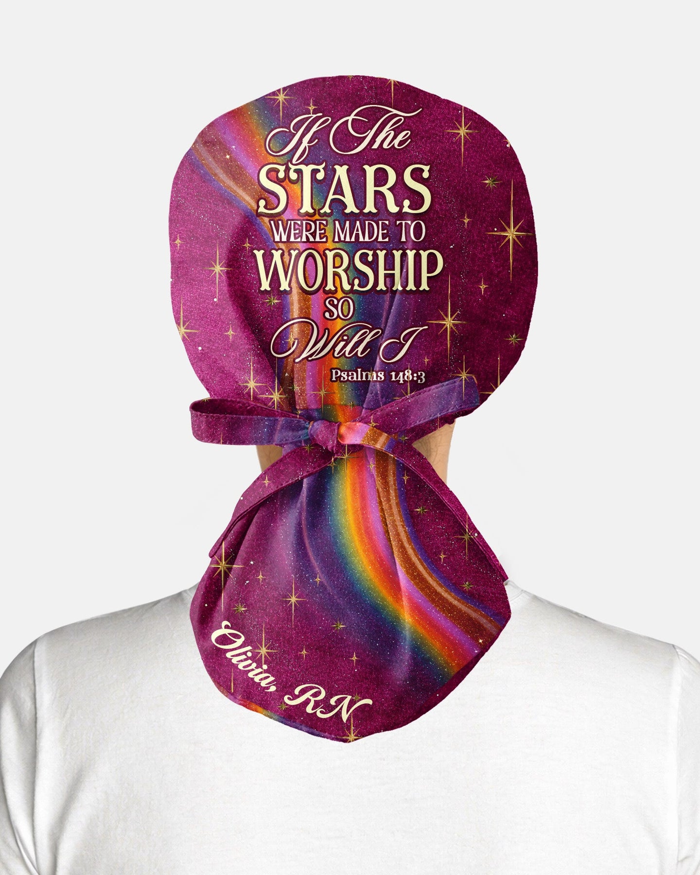 Personalized Name If The Stars Are Made To Worship, So Will I Christian Nurse Cap - Scrubloop