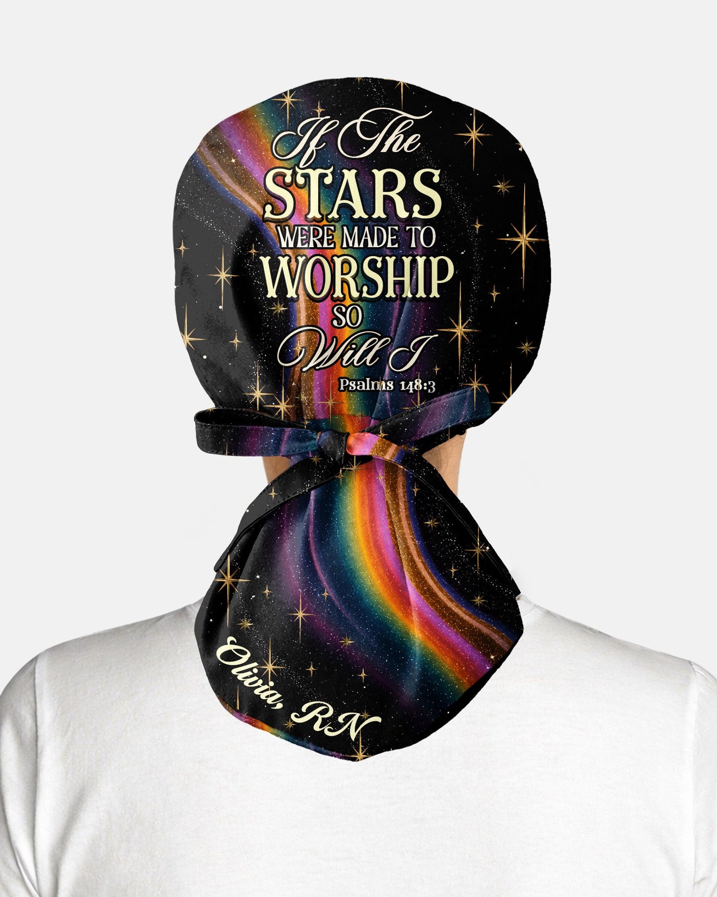 Personalized Name If The Stars Are Made To Worship, So Will I Christian Nurse Cap - Scrubloop