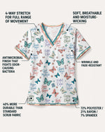 Personalized Name Jesus Quote Butterfly Pattern Christian Gift For Nurse Top - Scrubloop