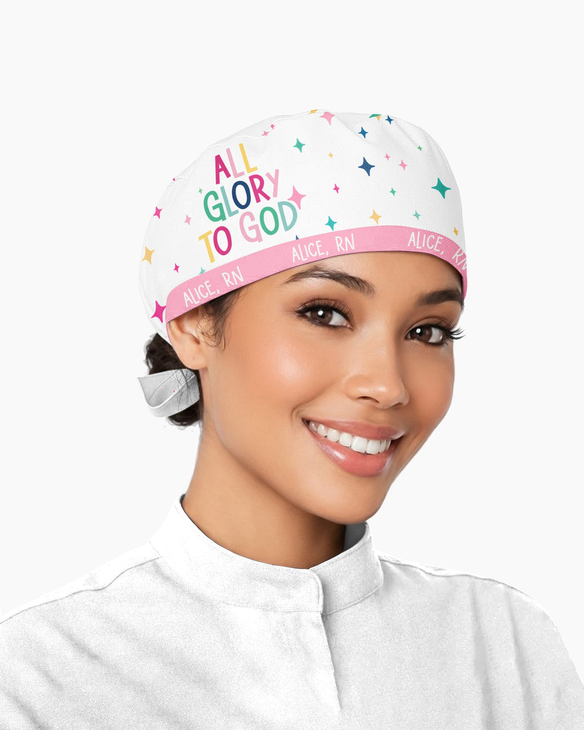 Personalized Name & Job Title All Glory To God Christian Gift For Nurse Cap - Scrubloop