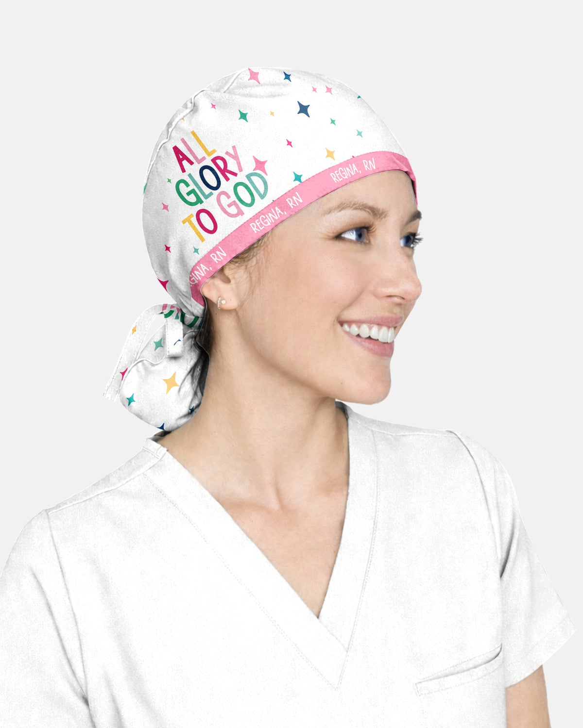 Personalized Name & Job Title All Glory To God Christian Gift For Nurse Cap - Scrubloop