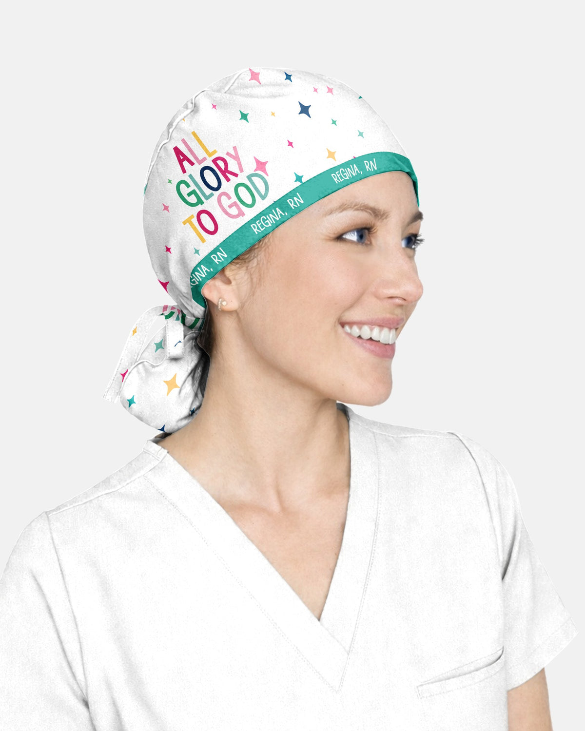 Personalized Name & Job Title All Glory To God Christian Gift For Nurse Cap - Scrubloop