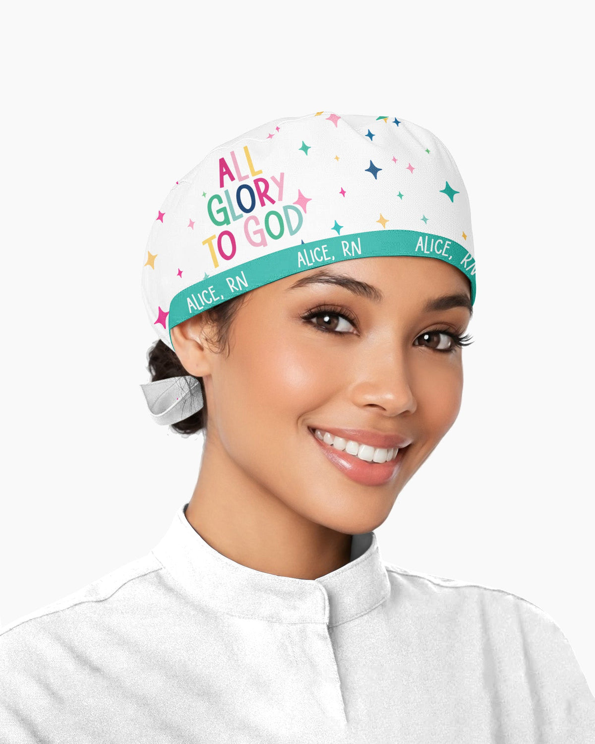 Personalized Name & Job Title All Glory To God Christian Gift For Nurse Cap - Scrubloop