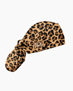 Personalized Name & Job Title Embroided Nurse Leopard Pattern Premium Satin-Lined Scrub Cap - Scrubloop