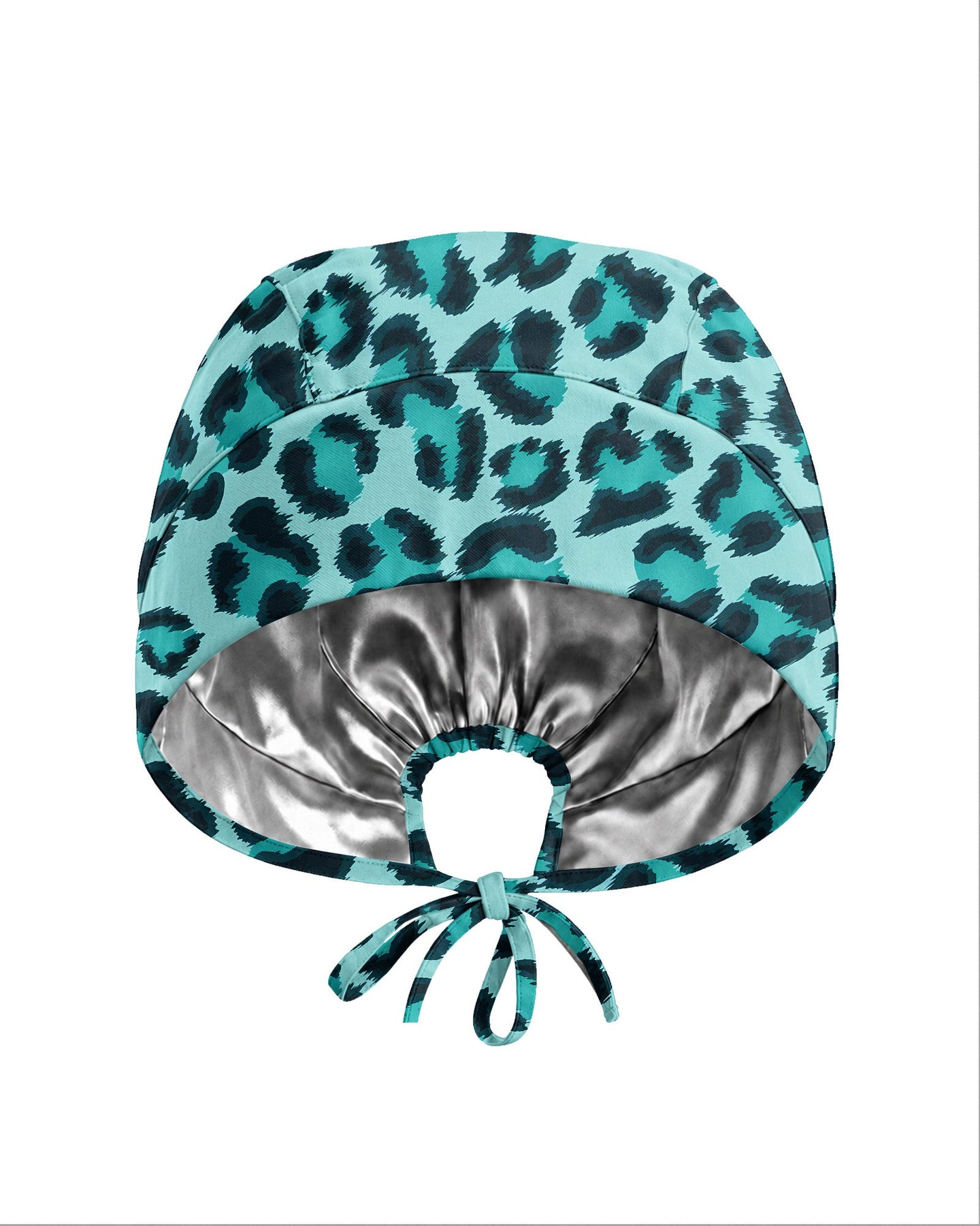 Personalized Name & Job Title Embroided Nurse Leopard Pattern Premium Satin-Lined Scrub Cap - Scrubloop
