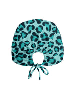 Personalized Name & Job Title Embroided Nurse Leopard Pattern Premium Satin-Lined Scrub Cap - Scrubloop