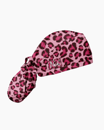 Personalized Name & Job Title Embroided Nurse Leopard Pattern Premium Satin-Lined Scrub Cap - Scrubloop