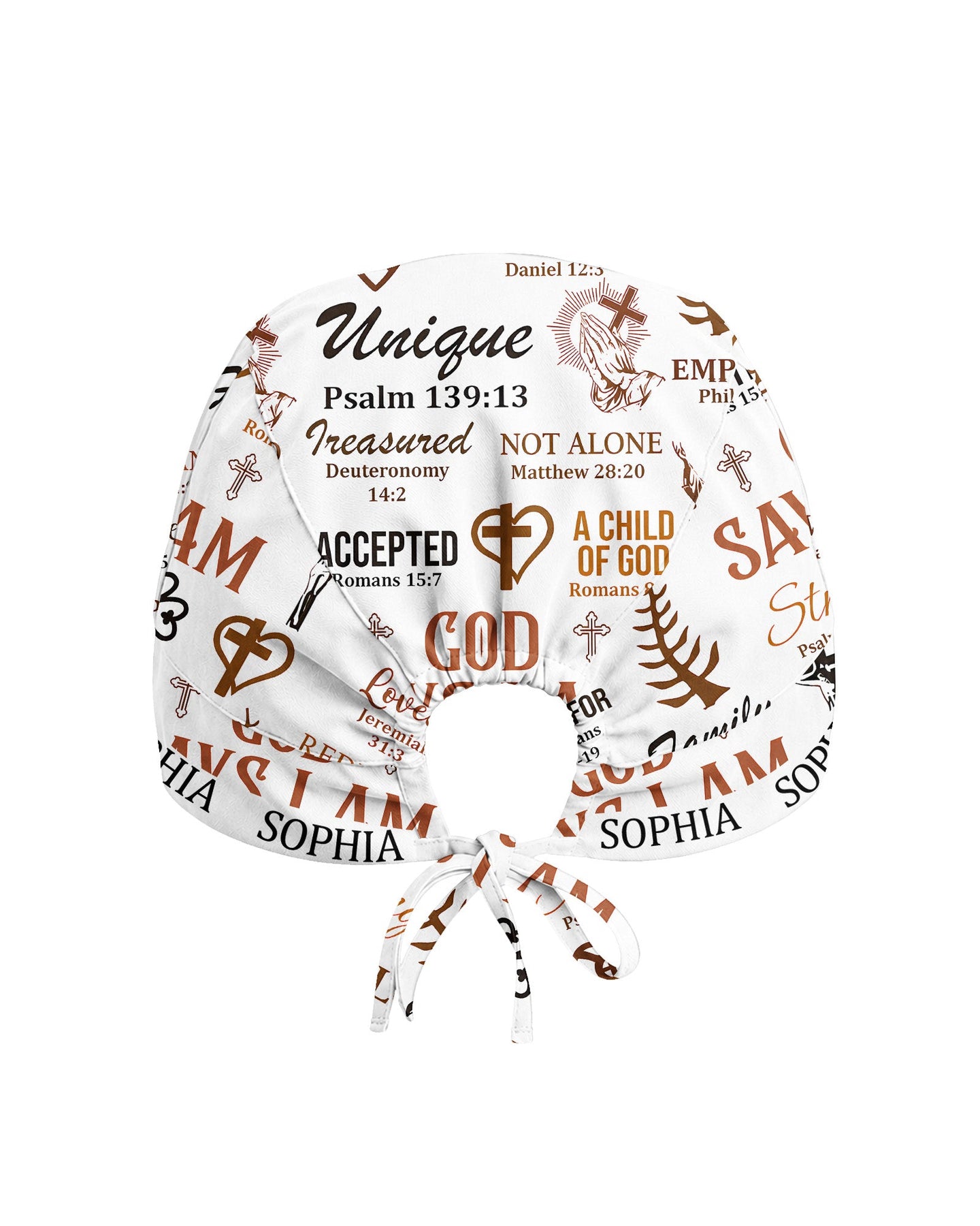 Personalized Name & Job Title Nurse God Says I Am Premium Satin-Lined Scrub Cap - Scrubloop