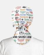 Personalized Name & Job Title Nurse God Says I Am With Christian Things Premium Satin-Lined Scrub Cap - Scrubloop