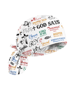 Personalized Name & Job Title Nurse God Says I Am With Christian Things Premium Satin-Lined Scrub Cap - Scrubloop