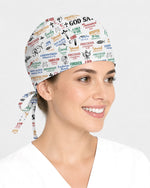 Personalized Name & Job Title Nurse God Says I Am With Christian Things Premium Satin-Lined Scrub Cap - Scrubloop