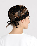 Personalized Name & Job Title Nurse God Working It Out For Me Premium Satin-Lined Scrub Cap - Scrubloop