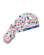 Personalized Name Joy To The World Christmas Tree Pattern Gift For Nurse Cap - Scrubloop
